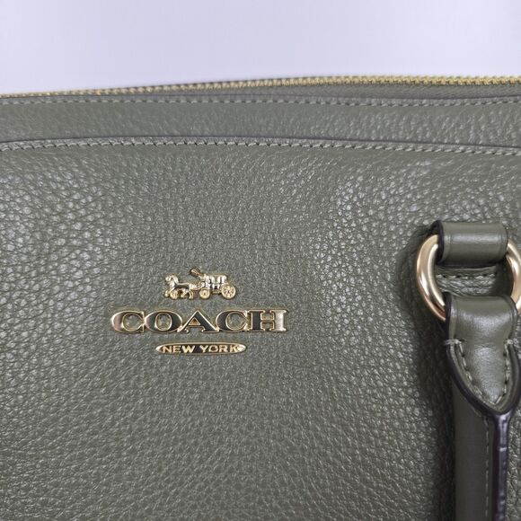 Coach F76640 Mia Satchel Olive Green Pebble/Suede/Leather Crossbody Bag - Picture 5 of 9